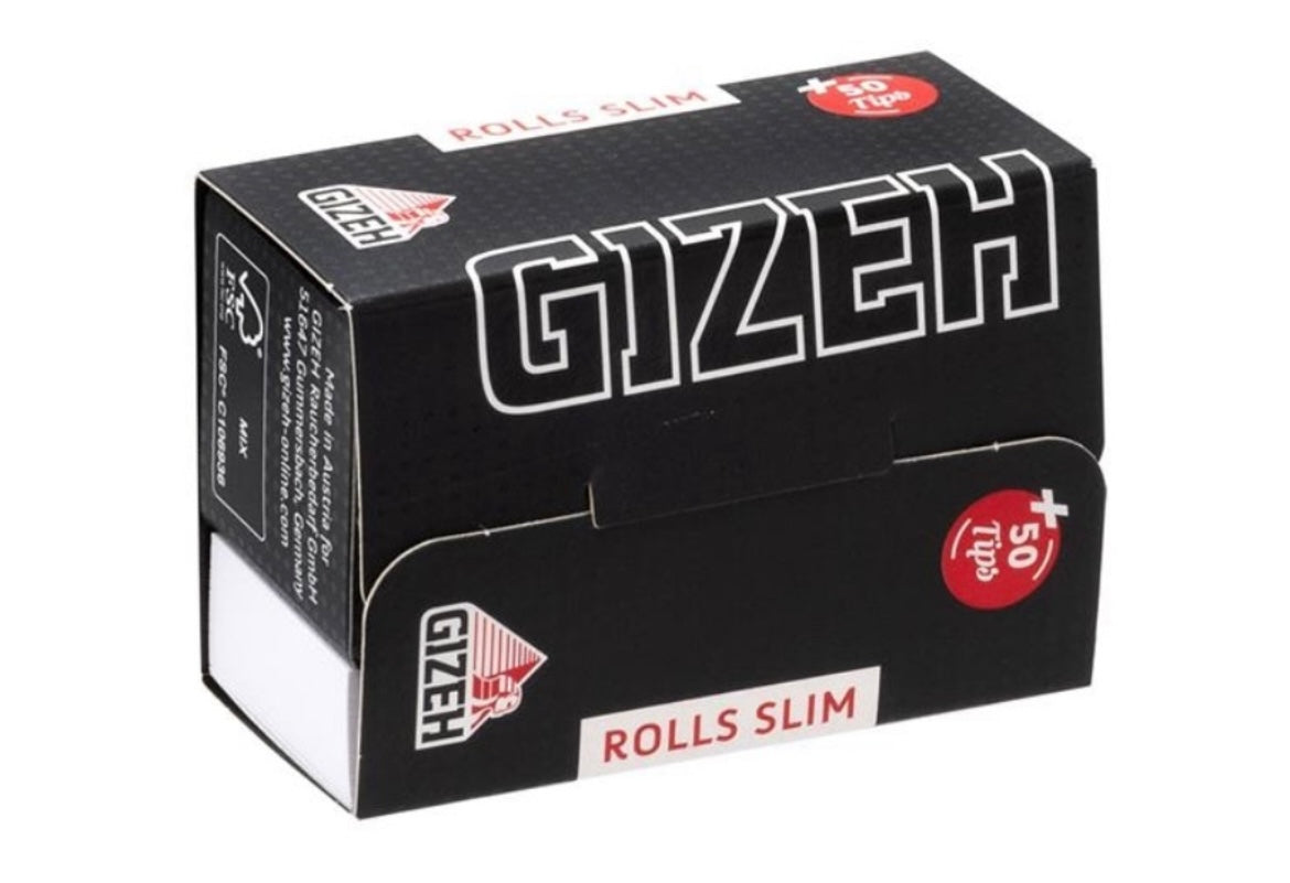 Gizeh EXTRA FINE (Black) Rolls Slim (44mm) + Tips